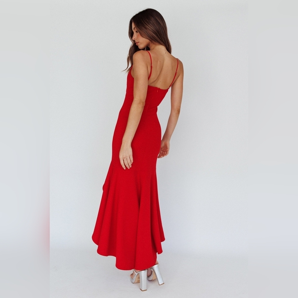 Selfie LeslieEmoji Asymmetrical Hemline Dress Red - Picture 5 of 11